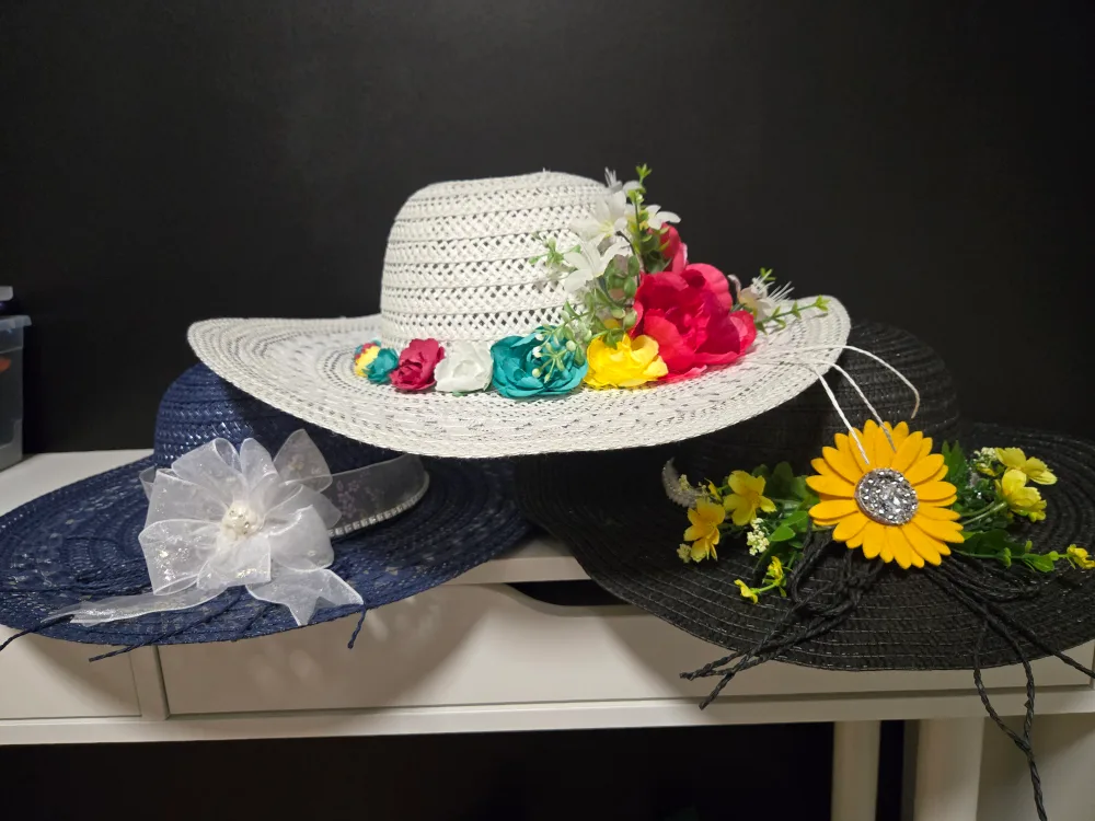 Assorted Decorative Sun Hats - Perfect for Summer! thumbnail