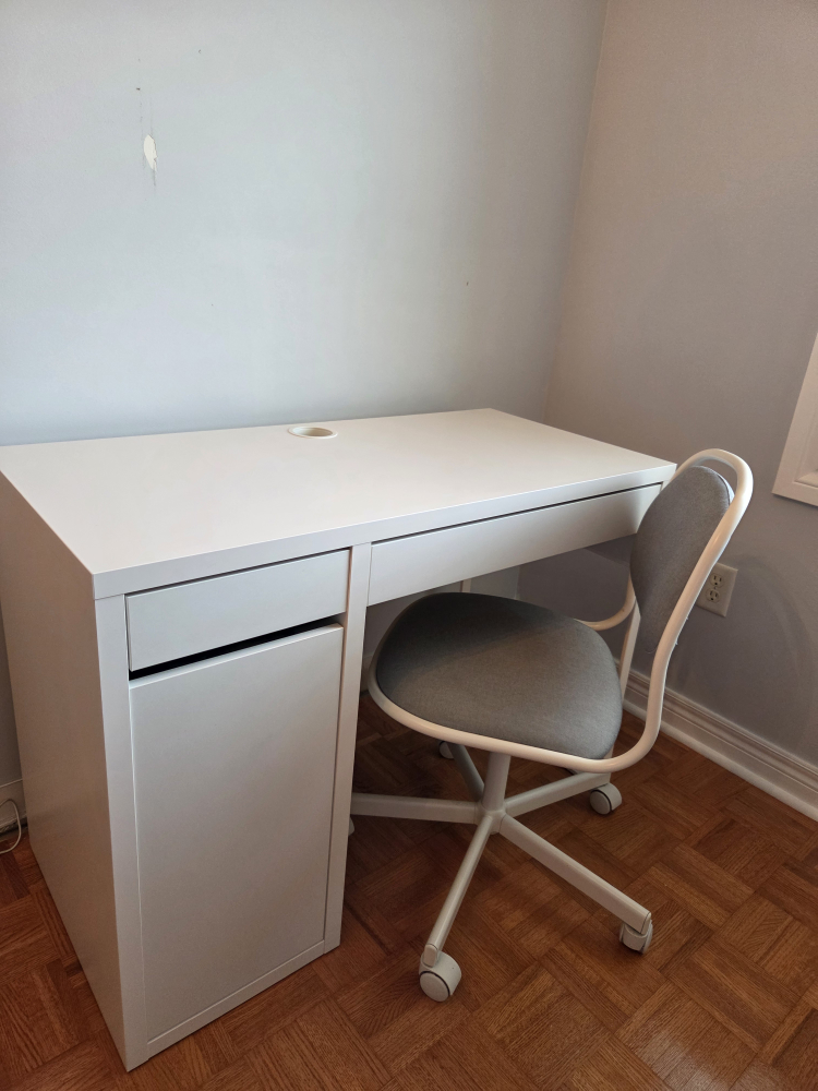 IKEA Desk and Chair Set - White
