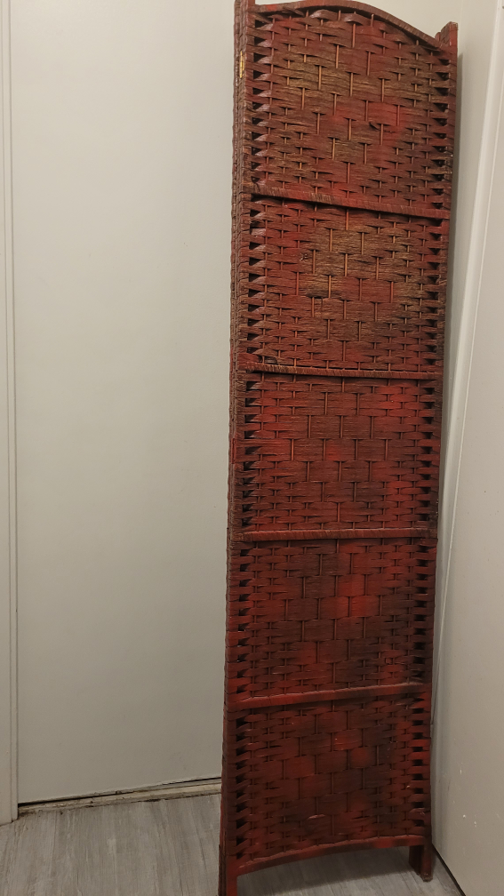 Woven Wooden Room Divider - Brown - photo 5