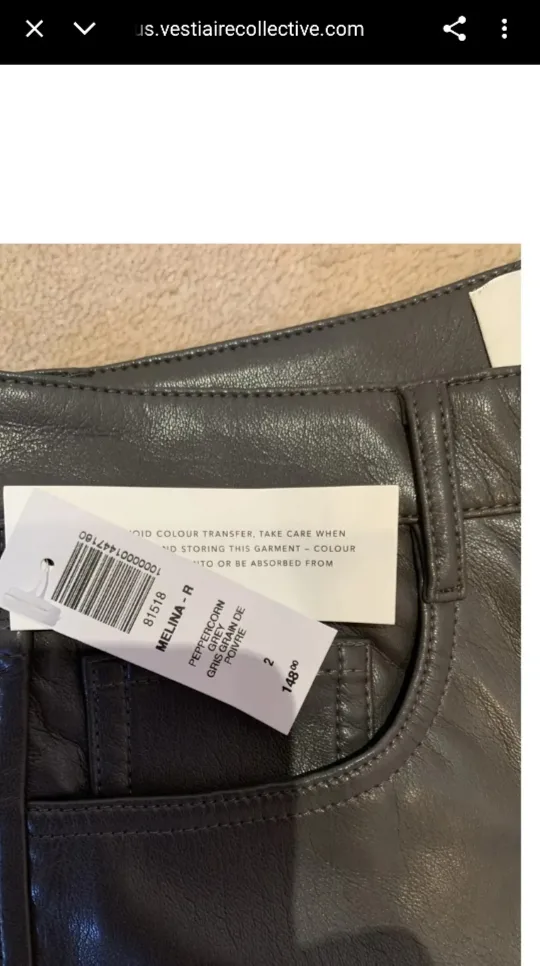 (NEW)  Aritzia The Melina  Wilfred Faux Leather Pants - Size 4 image indicator(10)