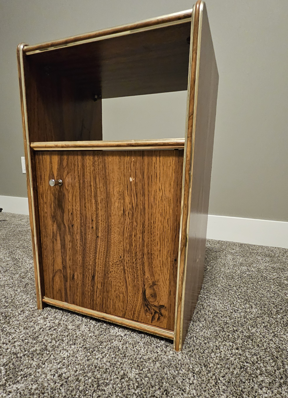 Wooden Side Table with Door