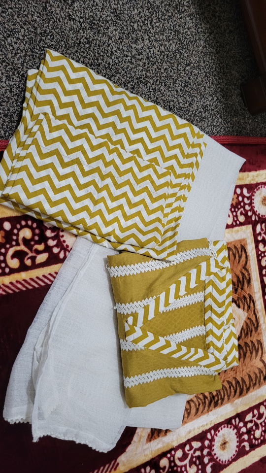 Gold Striped Kurti Set - Size Medium - photo 5