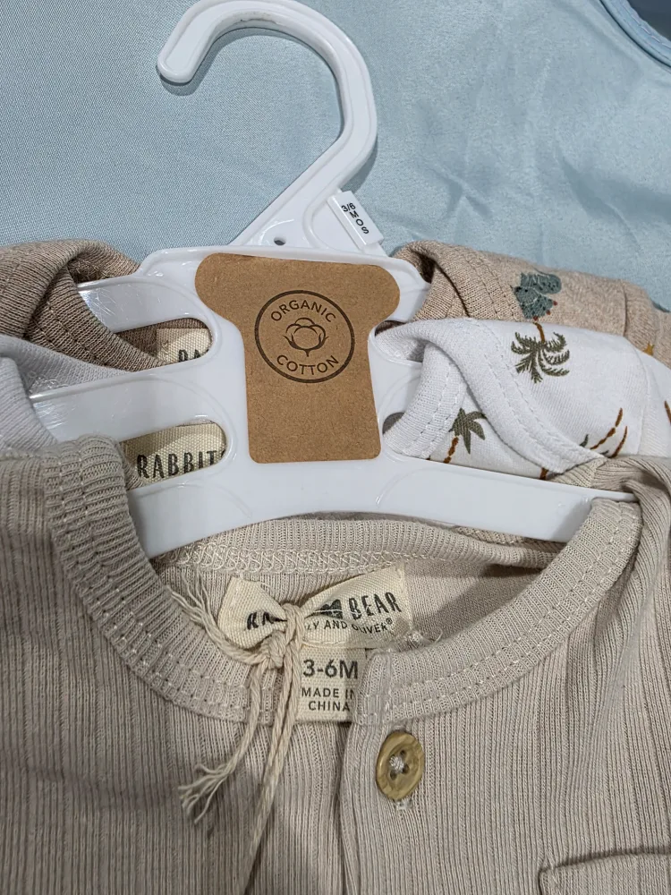 Rabbit Bear Organic Bodysuits (3-6M) 🧡 image indicator(4)