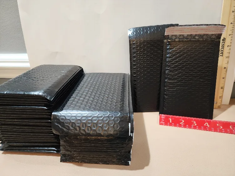 48 Black Bubble Mailers - 4.5x6.5 inches thumbnail
