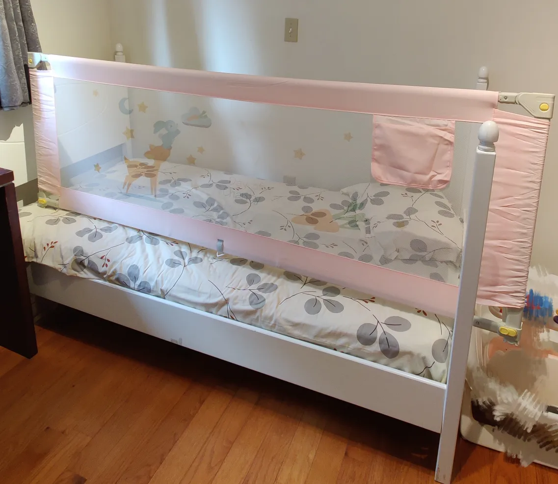 Two Pieces of Kids Bed Rail Guard - Pink thumbnail