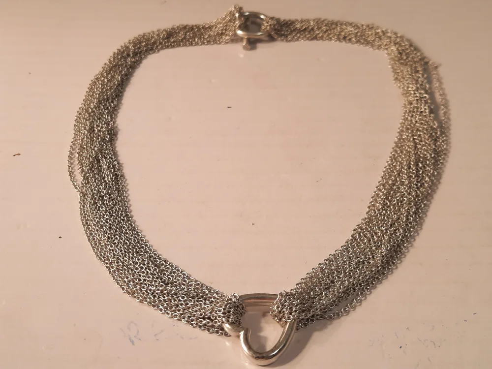Tiffany & Co. Silver Heart Necklace, 20" image indicator(3)