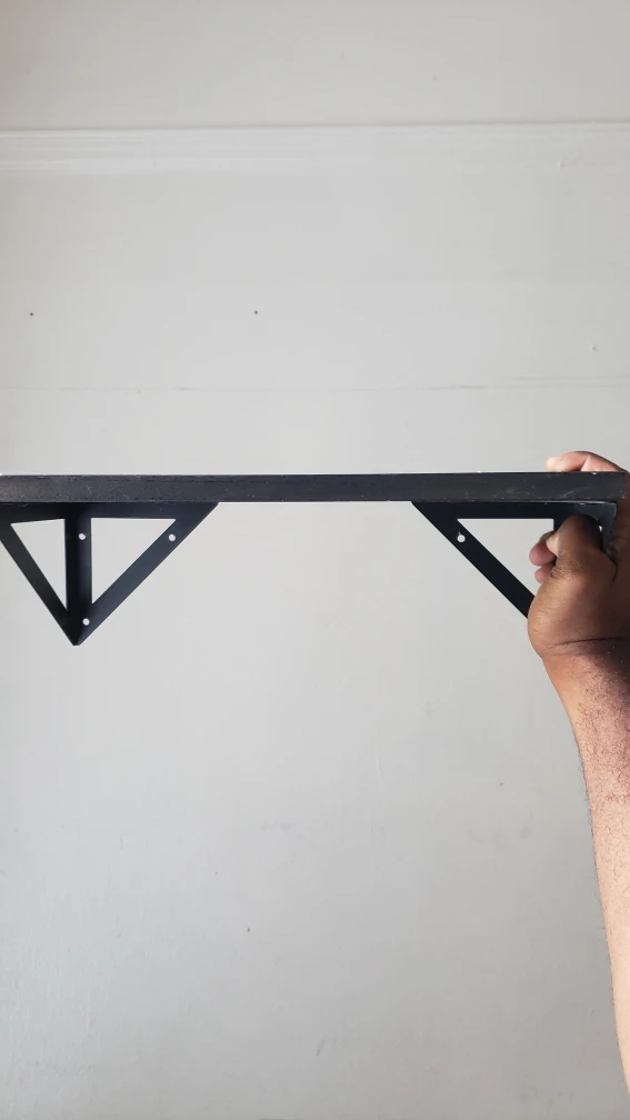 Free | Black Wood Shelf with Metal Brackets