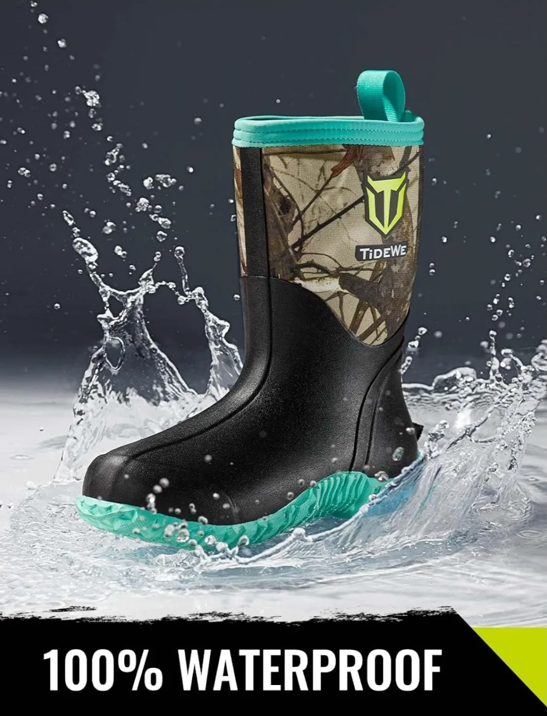 TIDEWE Women's Rubber Boots Size 10 – Next Camo G2 Waterproof image indicator(6)