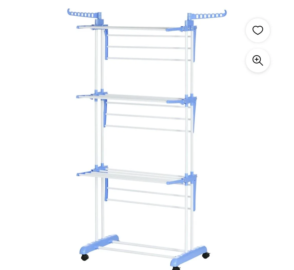 Clothes Drying Rack - Blue & White image indicator(2)
