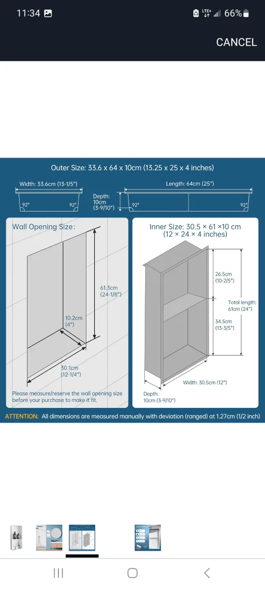 New DAYONE Stainless Steel Shower Niche 12x24 brand new image indicator(3)