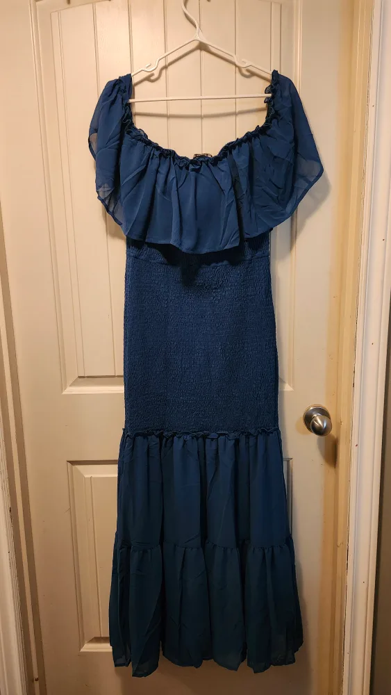SimpLee XXL Blue Off-Shoulder Maxi Dress - New thumbnail