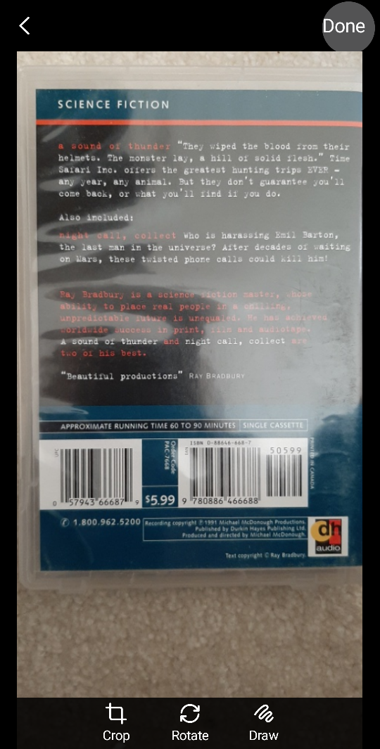 Ray Bradbury's 'A Sound of Thunder' Audio Cassette - photo 2