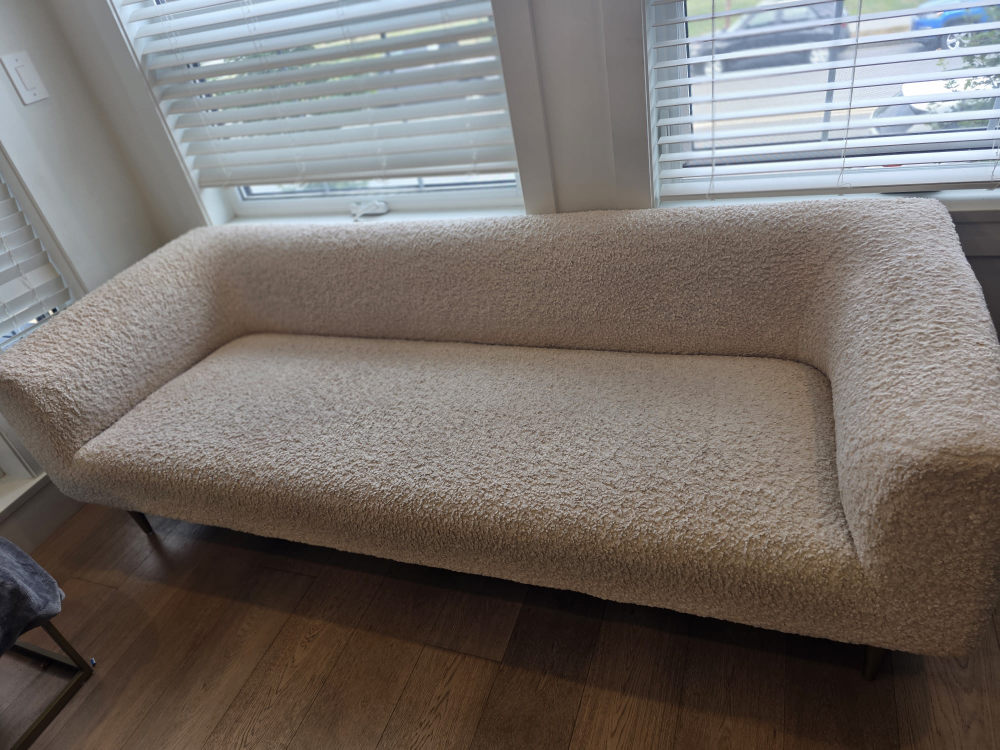 Boucle Fabric Sofa - Cream/Off-White