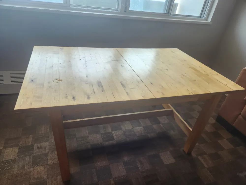 MOVING SALE! Wooden Extendable Dining Table image indicator(2)