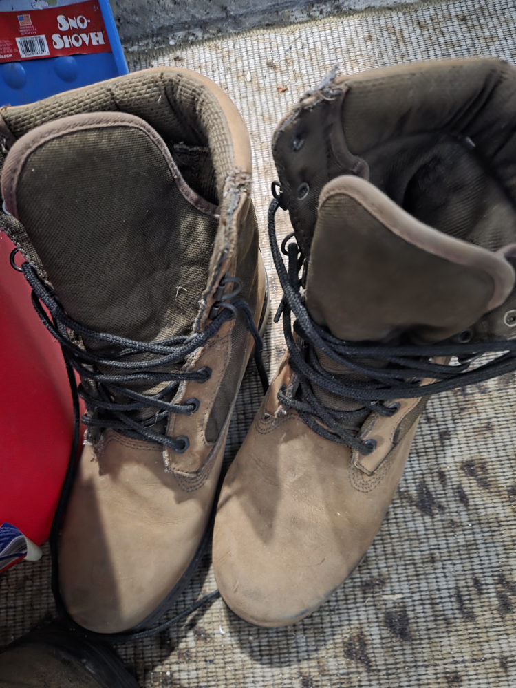 Used Brown Leather Work Boots - photo 2