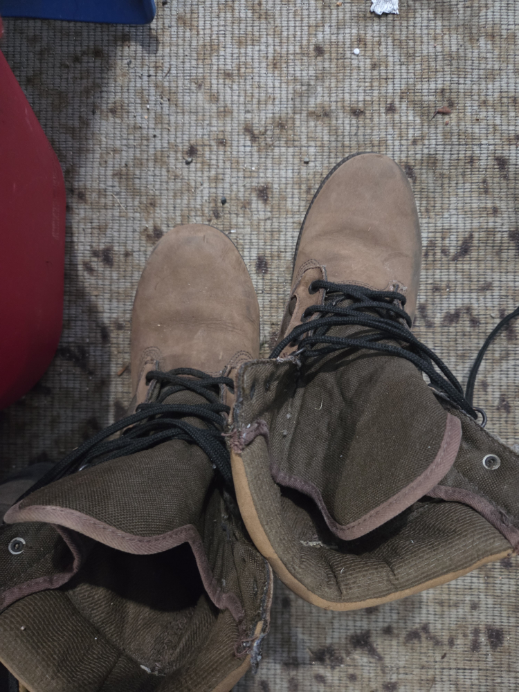 Used Brown Leather Work Boots - photo 3