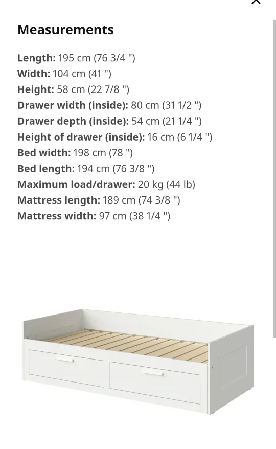 IKEA Brimnes Daybed with Drawers - White image indicator(3)