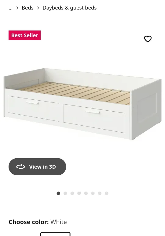 IKEA Brimnes Daybed with Drawers - White image indicator(4)