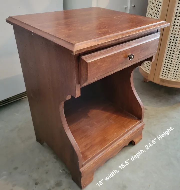 Wooden Nightstand with Drawer thumbnail