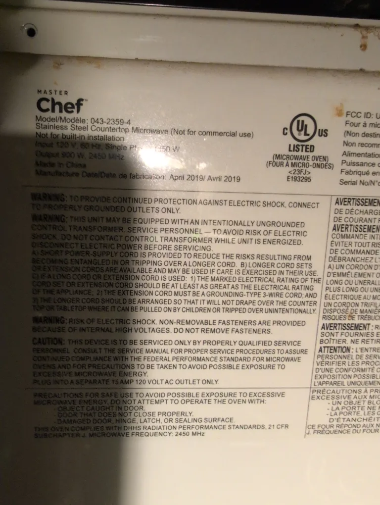 Master Chef Stainless Steel Countertop Microwave thumbnail