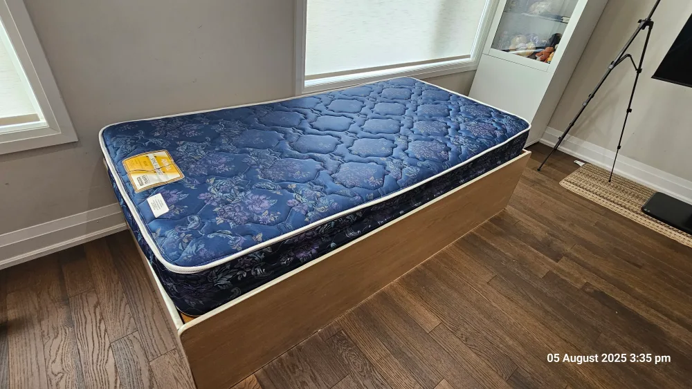 Twin size Bed with storage and mattress thumbnail