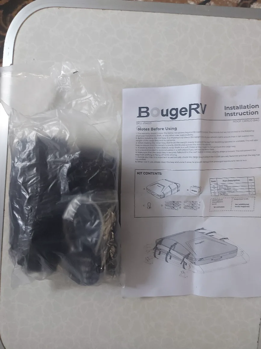 BougeRV Rooftop Cargo Carrier Bag - 39" x 35" x 13" brand new image indicator(7)