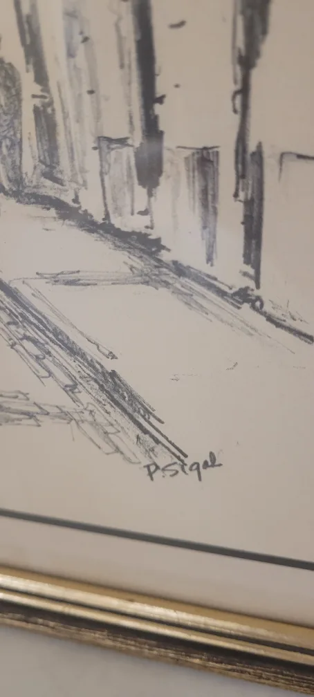 Set of 2 Lithographs Pen/Ink by P Sigel image indicator(4)