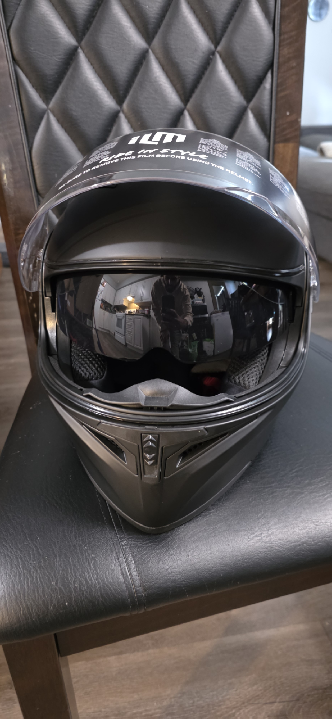 ILM 902  Motorcycle Helmet, Large, Matte Black - photo 2