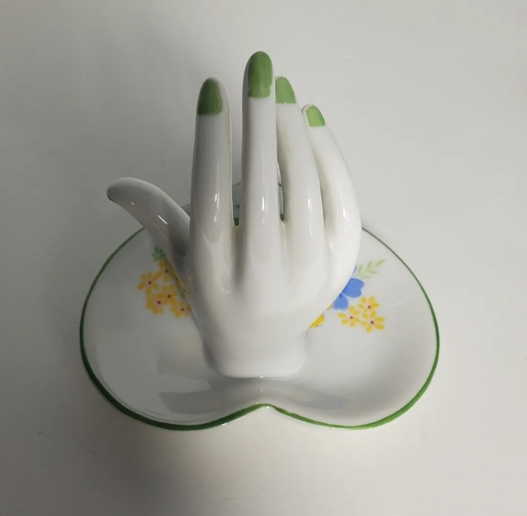 Vintage Porcelain Hand Figurine and Trinket Dish image indicator(5)