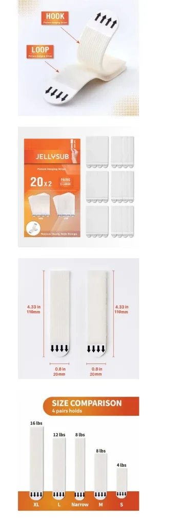 Extra- Large Picture Hanging Strips ( 32 pairs) image indicator(4)