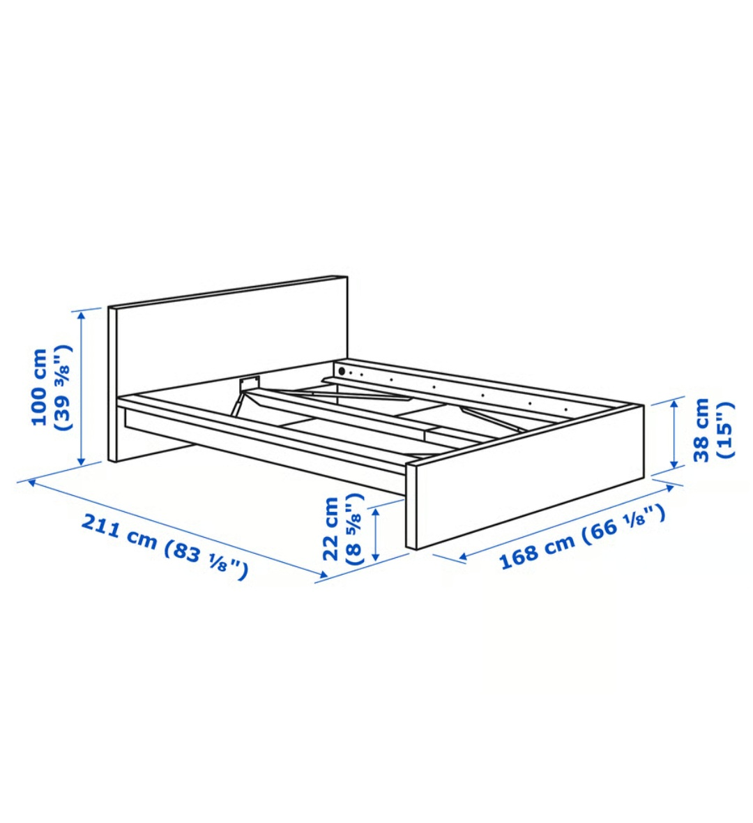IKEA MALM Bed Frame Queen Size with 2 storage drawers - photo 2