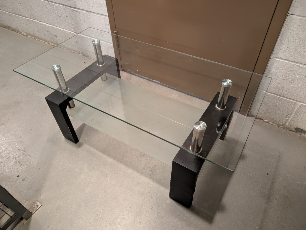 Glass Top Coffee Table - Black Frame