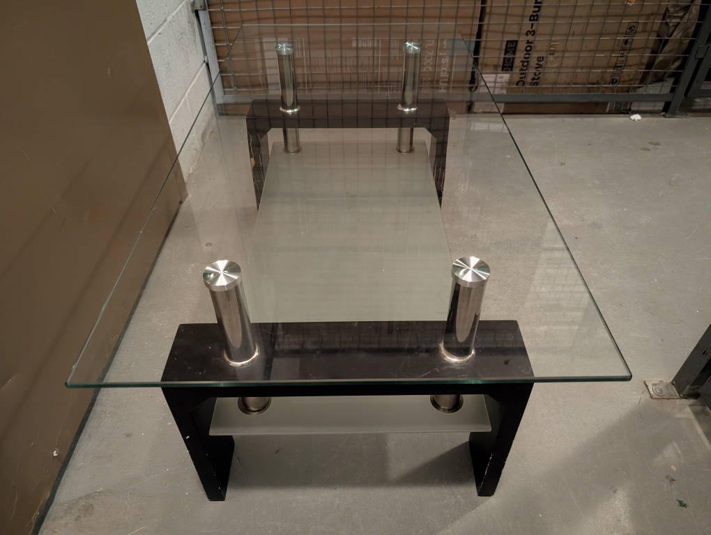 Glass Top Coffee Table - Black Frame - photo 2