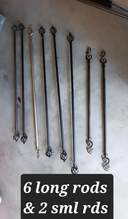 Curtain Rods - 6 Long, 2 Short thumbnail