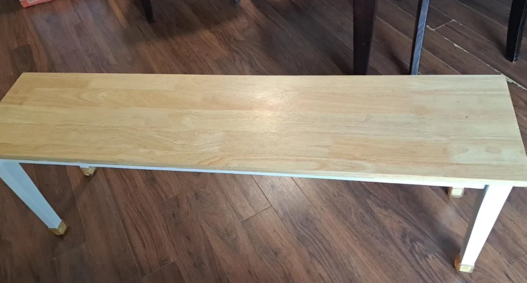 Wooden Bench with White Legs thumbnail