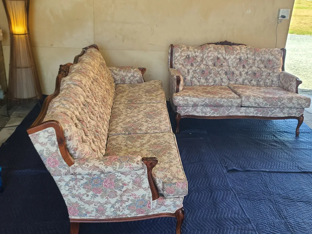Floral Patterned Sofa and Loveseat Set