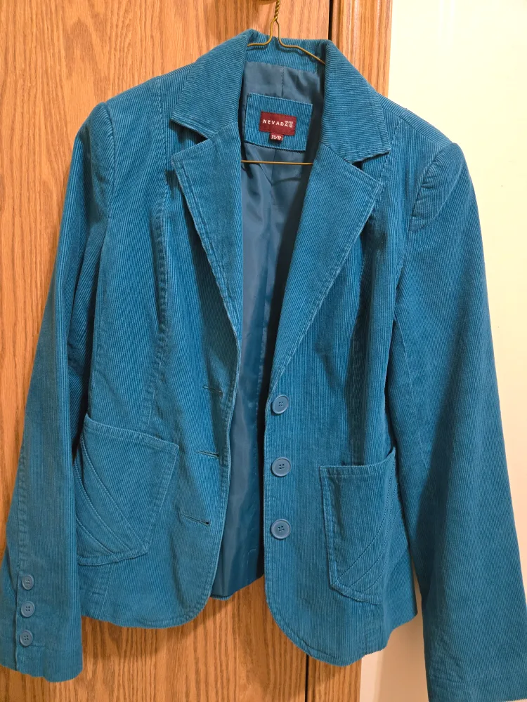 Nevada Teal Corduroy Blazer - Size XS thumbnail