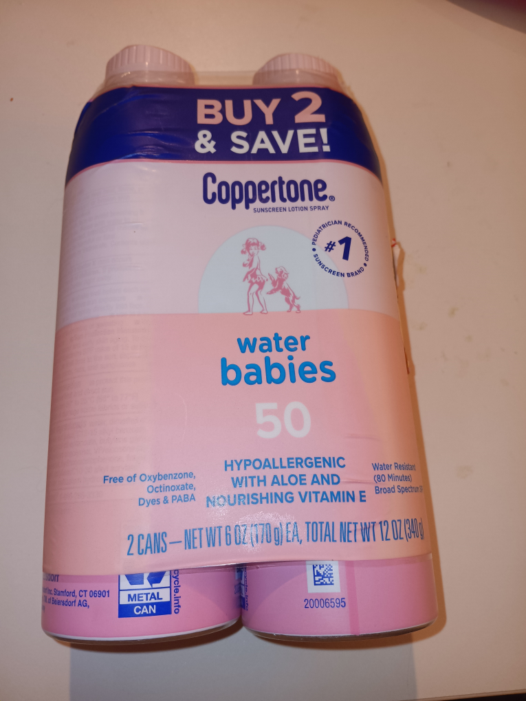 Coppertone Water Babies SPF 50 Sunscreen Spray 2-Pack