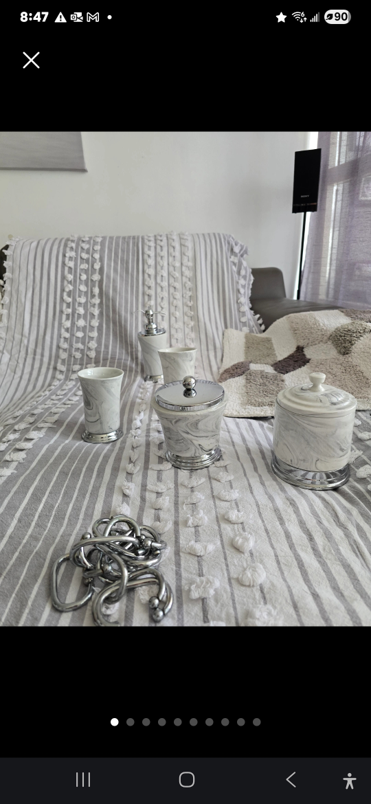 Marble Bathroom Set - 5 Piece