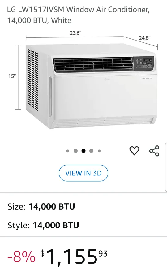 LG LW1522IVSM Window Air Conditioner - 14,000 BTU image indicator(2)