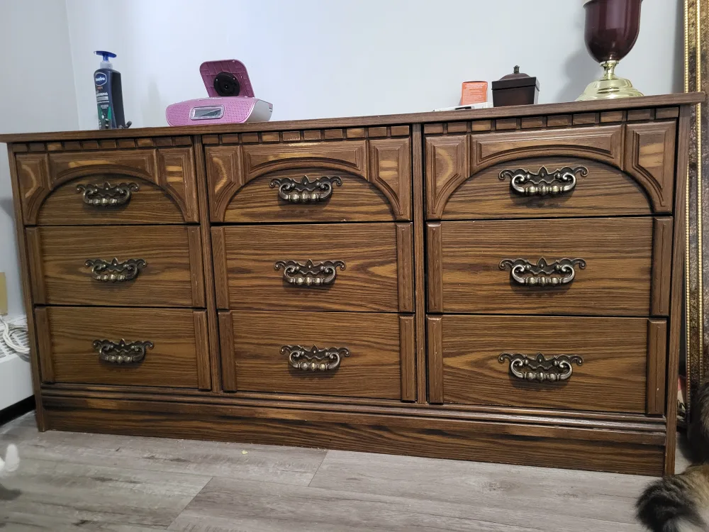 Wooden Dresser with 9 Drawers thumbnail