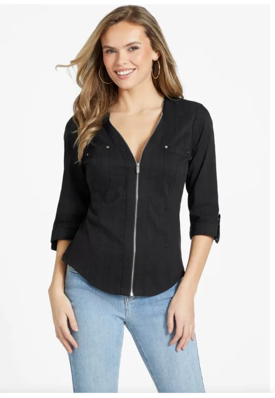 Guess Taya Top Size: XL Jet Black thumbnail