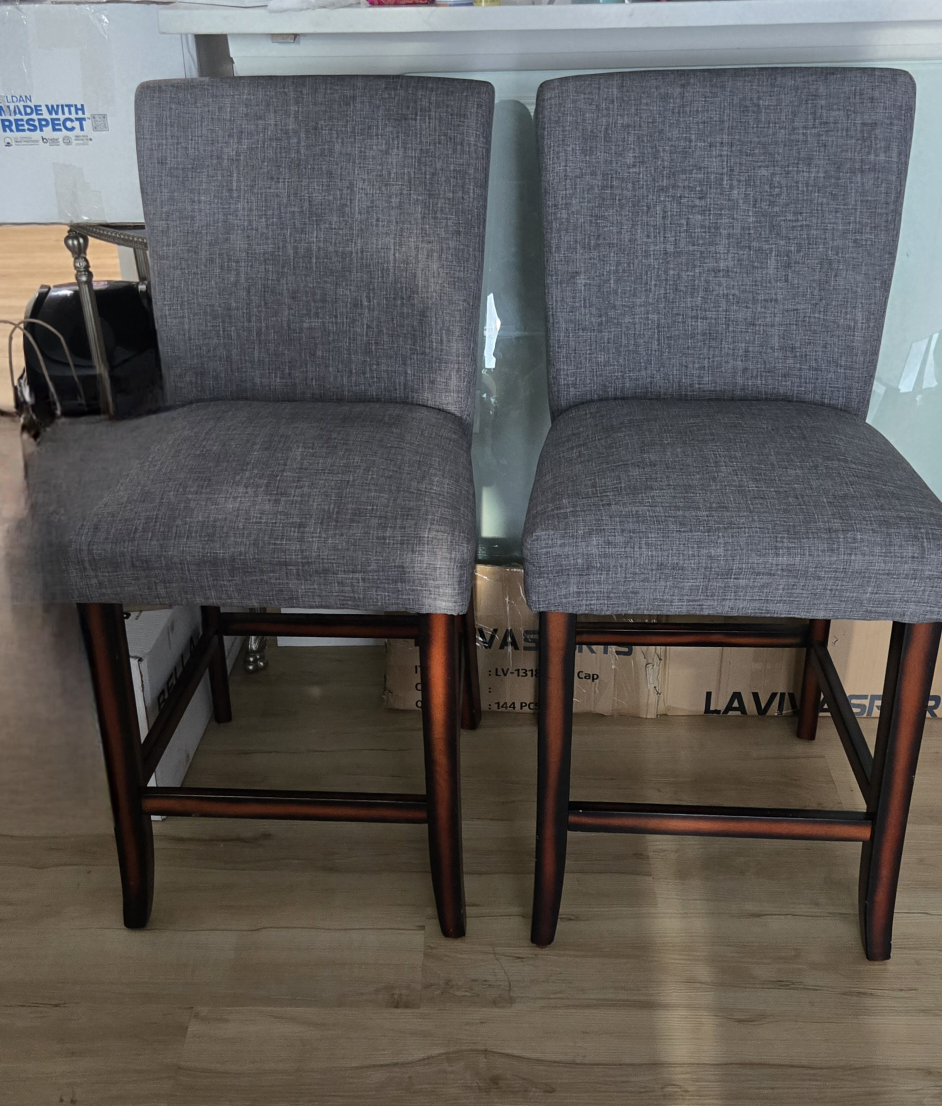 Counter Height Gray Chairs (Set of 2)