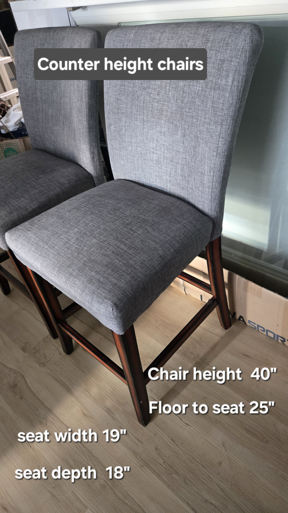 Counter Height Gray Chairs (Set of 2) - photo 2