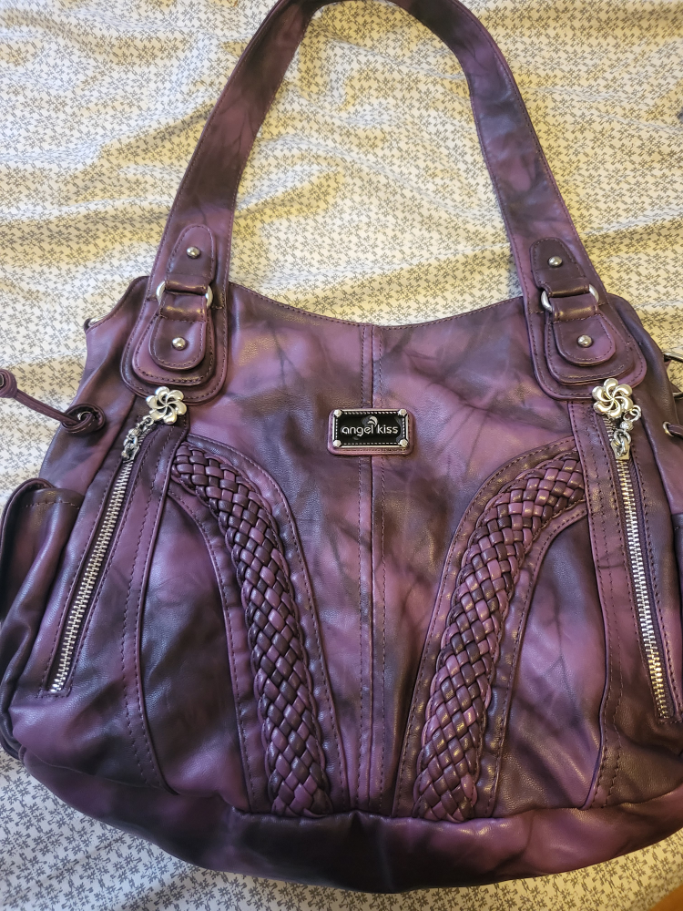 Angel Kiss Purple Leather Shoulder Bag - photo 2
