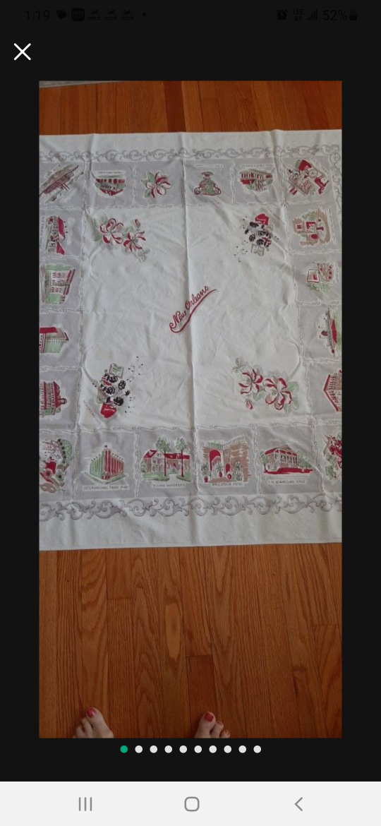 Vintage New Orleans Souvenir Tablecloth - photo 2
