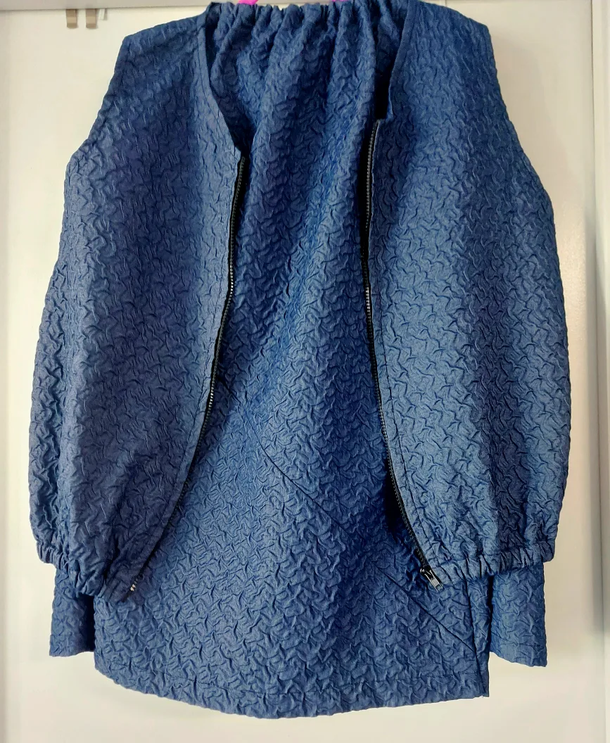 2 pc Blue Textured Stylish Skirt and Top Set New thumbnail