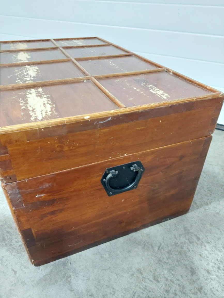 🧡 wooden storage trunk - photo 3