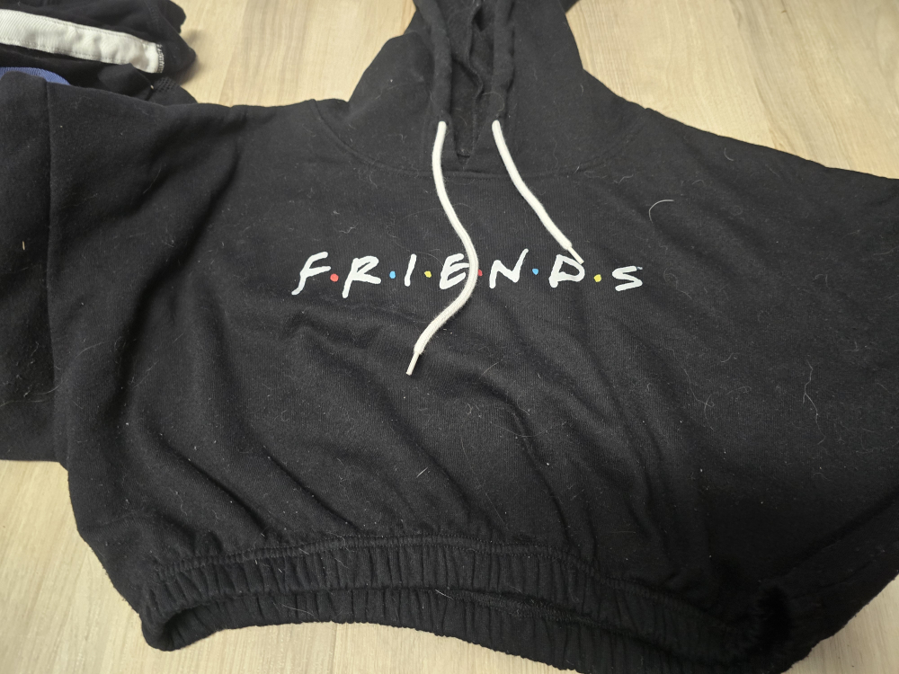 Friends Black Cropped Hoodie