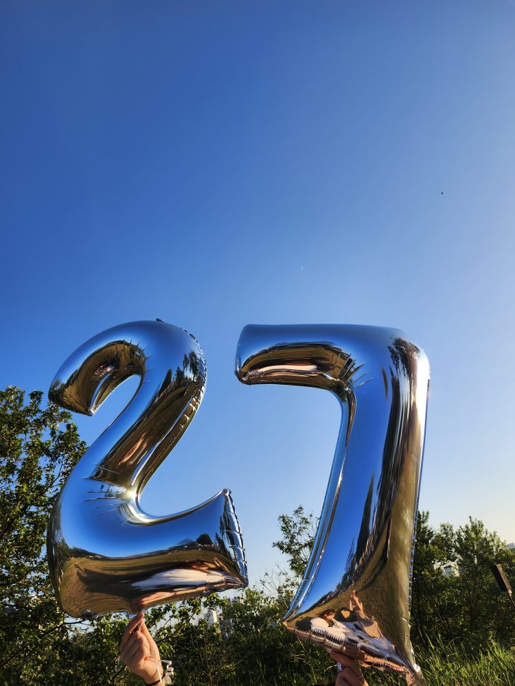 big silver balloons (2 and 7) #freecycle